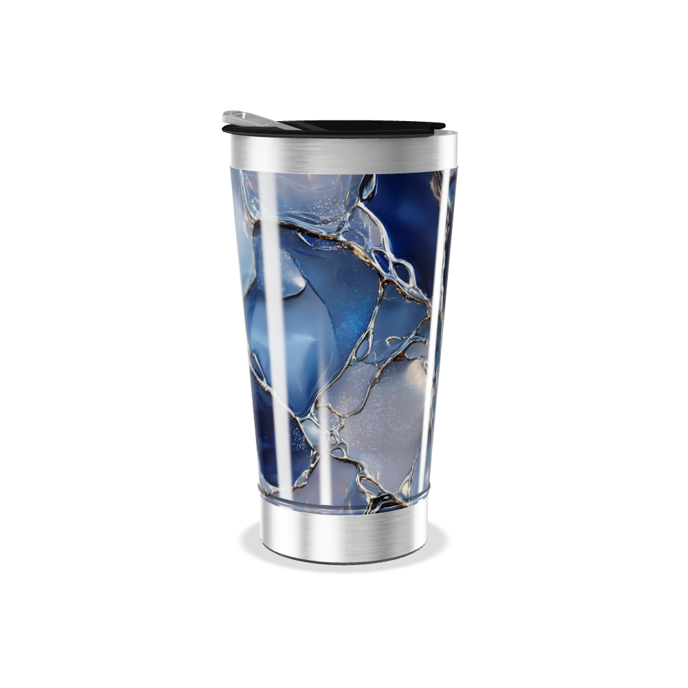 Copo Térmico - Azul Mármore Inox