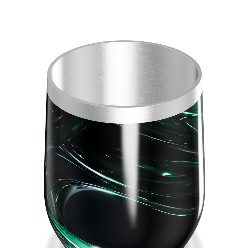 Copo Térmico Slim - Preto com Detalhes Verdes