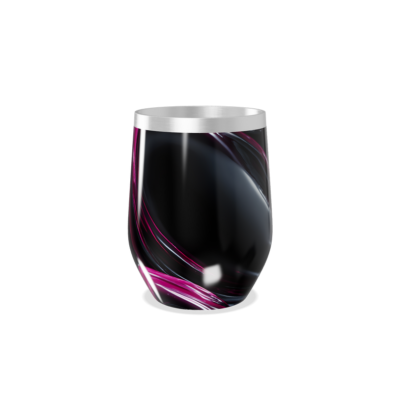 Copo Térmico Slim - Preto com Listras Rosa