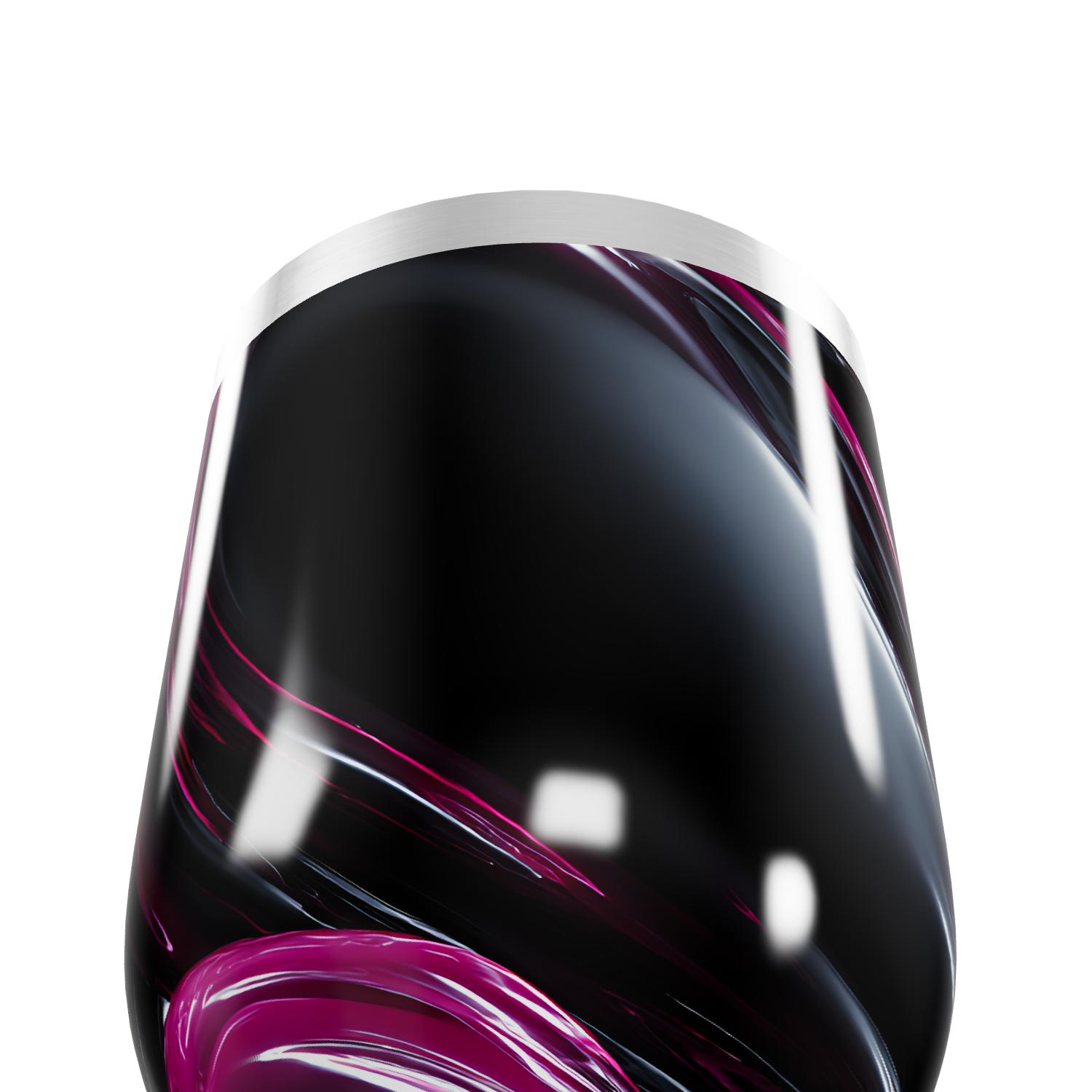 Copo Térmico Slim - Preto com Listras Rosa