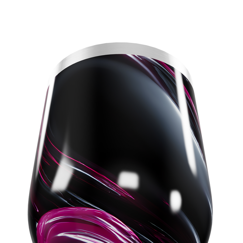 Copo Térmico Slim - Preto com Listras Rosa