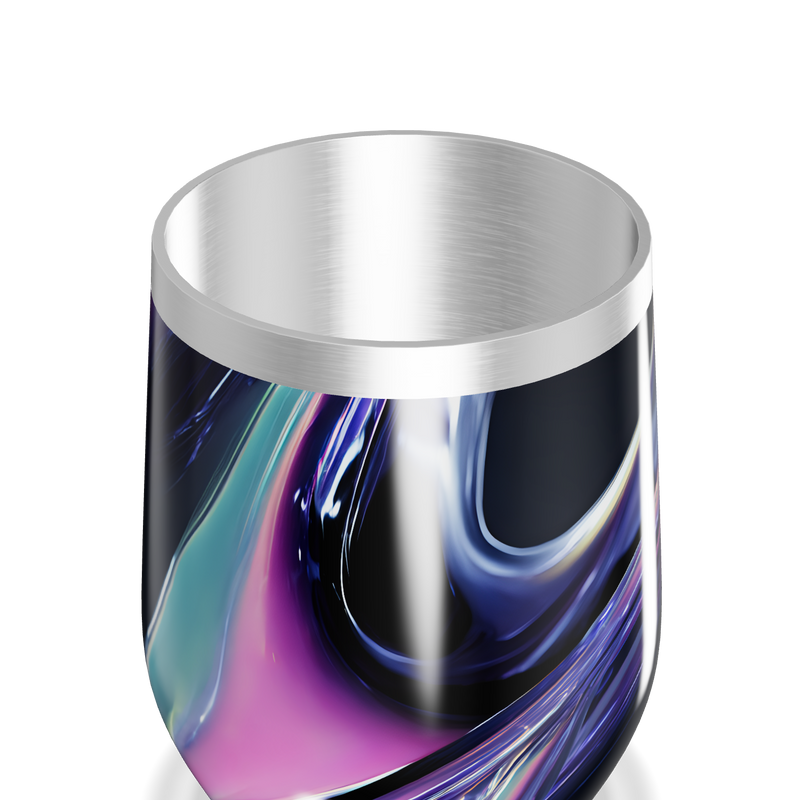 Copo Térmico Slim - Design Abstrato Preto