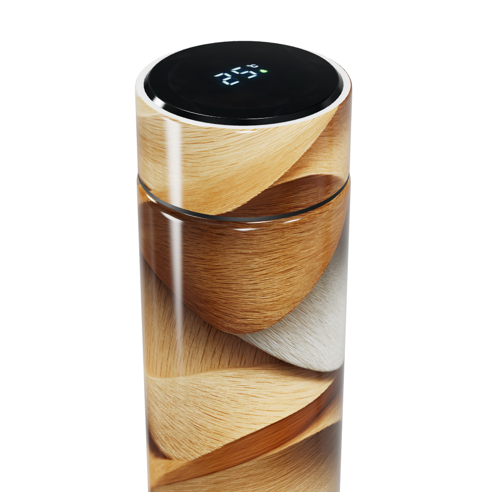 Garrafa Térmica Touch - Design Madeira Moderno