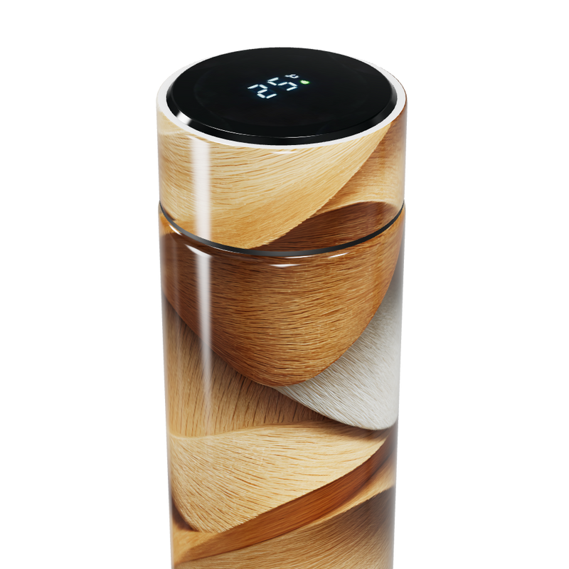 Garrafa Térmica Touch - Design Madeira Moderno