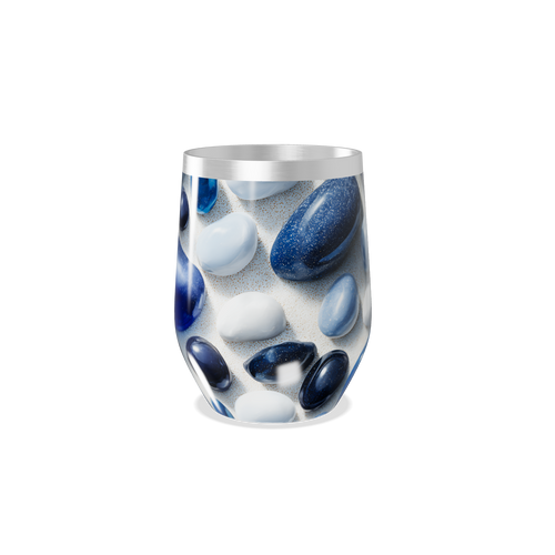 Copo Térmico Slim - Pedras Azul e Branco