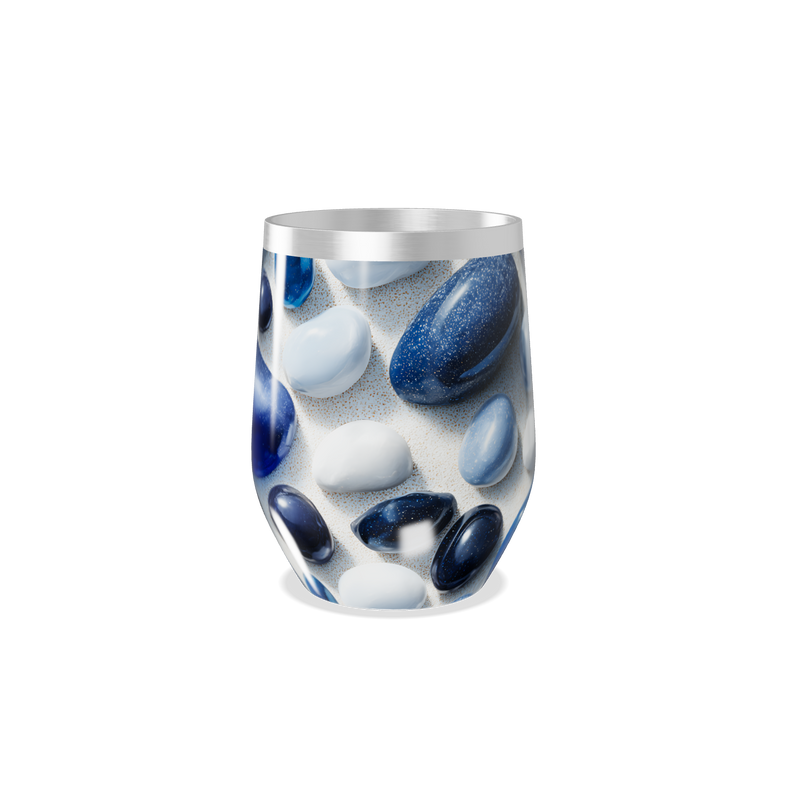 Copo Térmico Slim - Pedras Azul e Branco