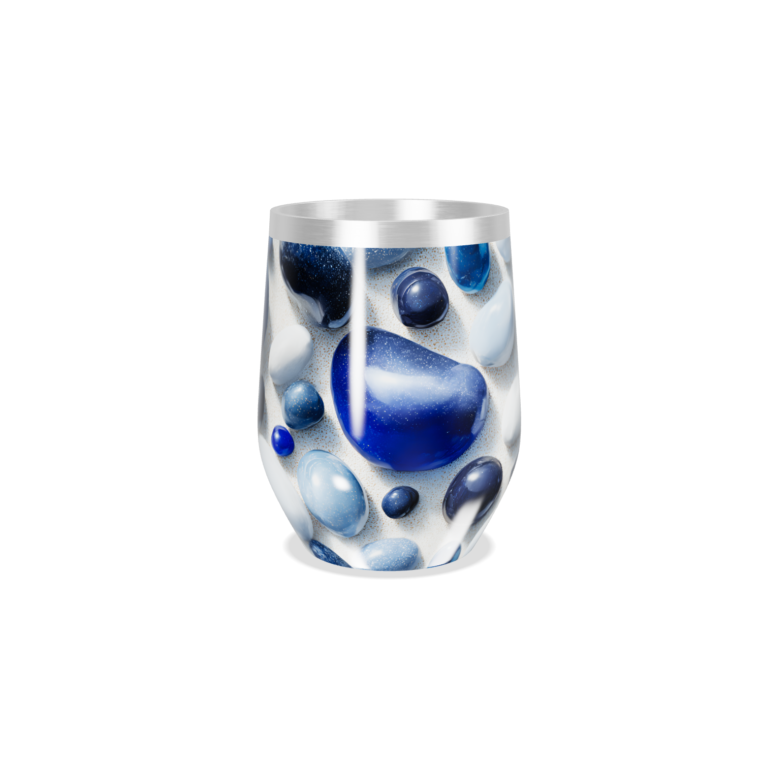 Copo Térmico Slim - Pedras Azul e Branco