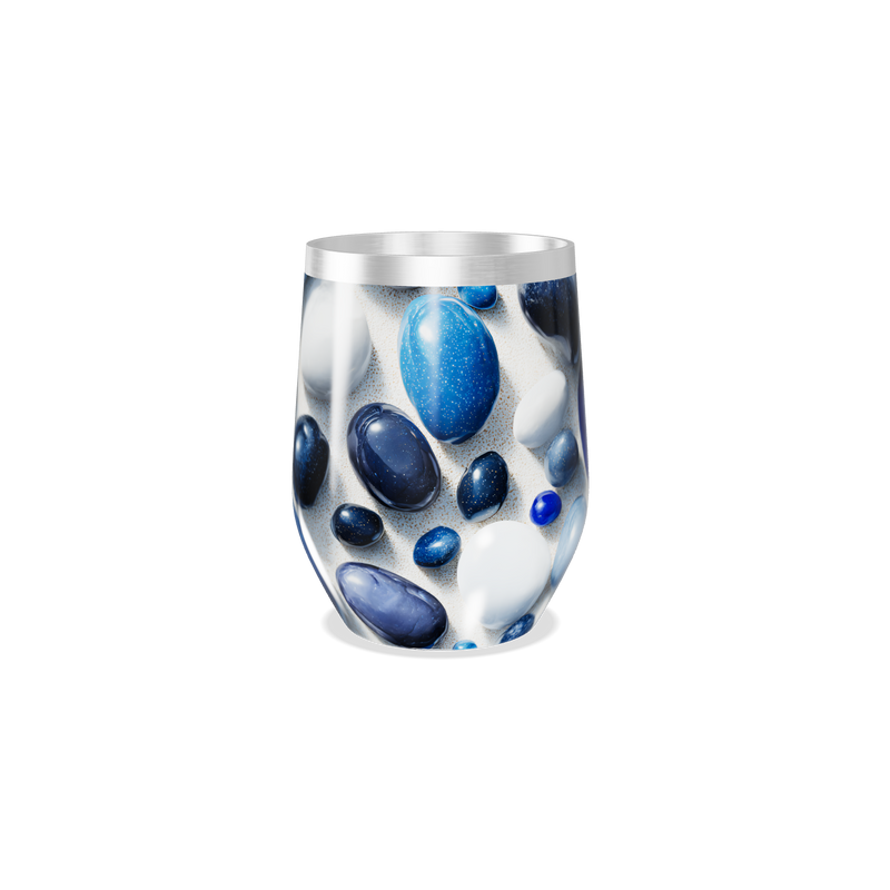 Copo Térmico Slim - Pedras Azul e Branco