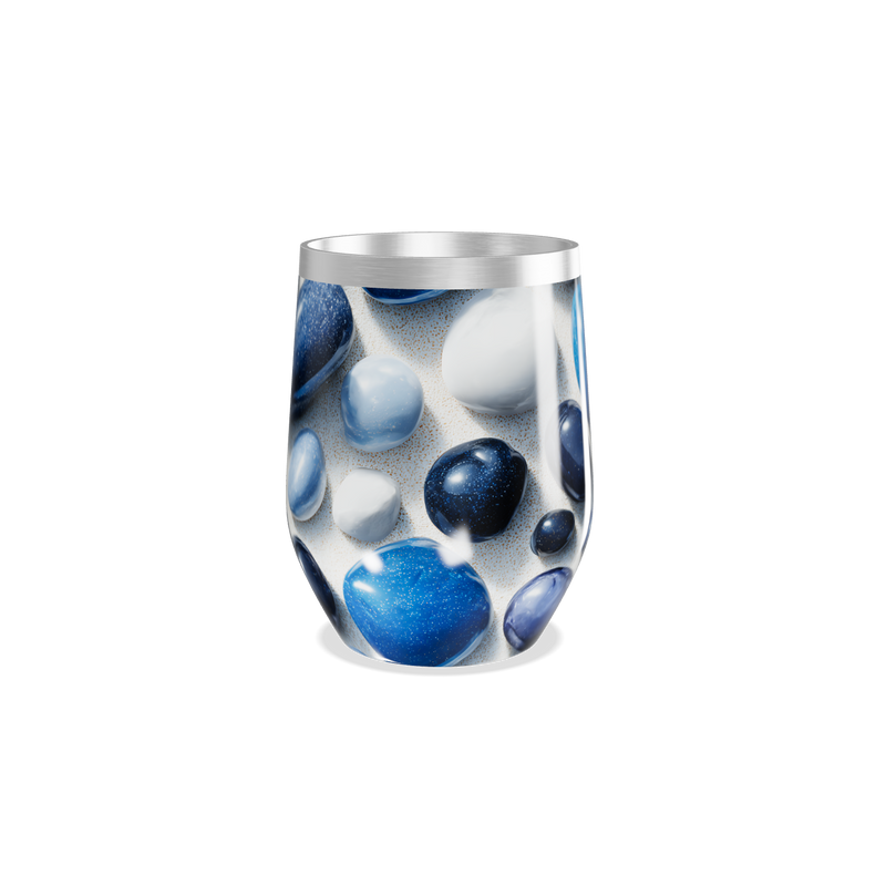 Copo Térmico Slim - Pedras Azul e Branco