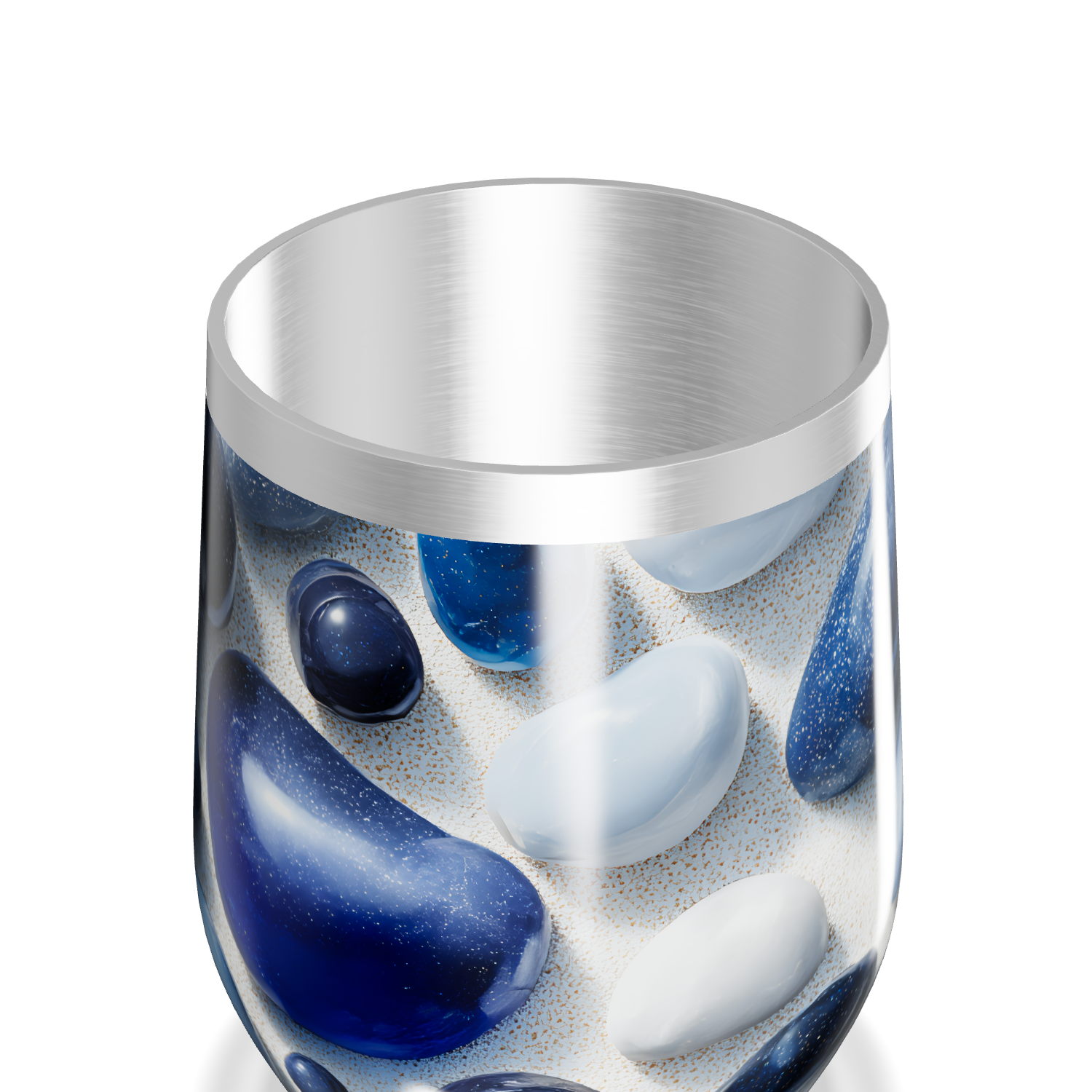 Copo Térmico Slim - Pedras Azul e Branco