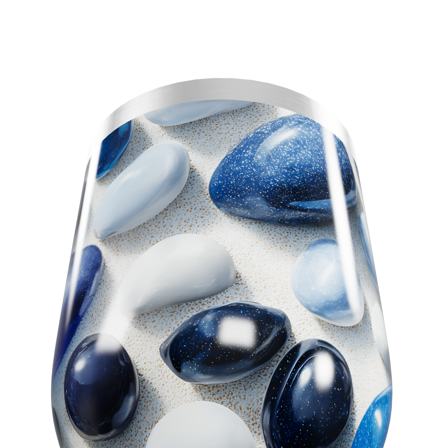 Copo Térmico Slim - Pedras Azul e Branco