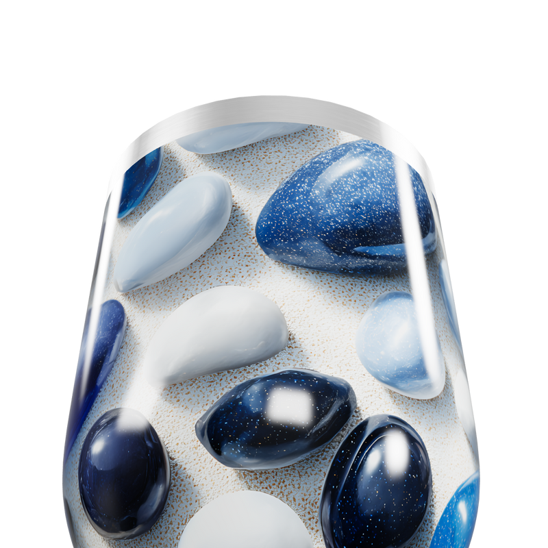 Copo Térmico Slim - Pedras Azul e Branco