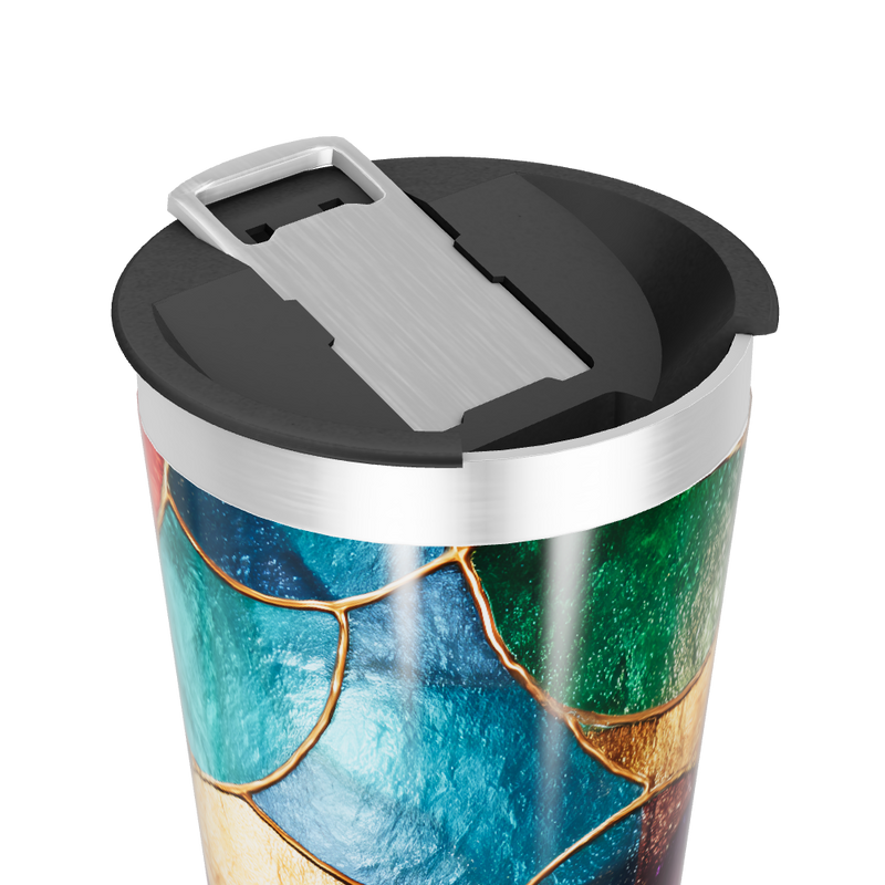 Copo Térmico - Vidro Colorido Abstrato