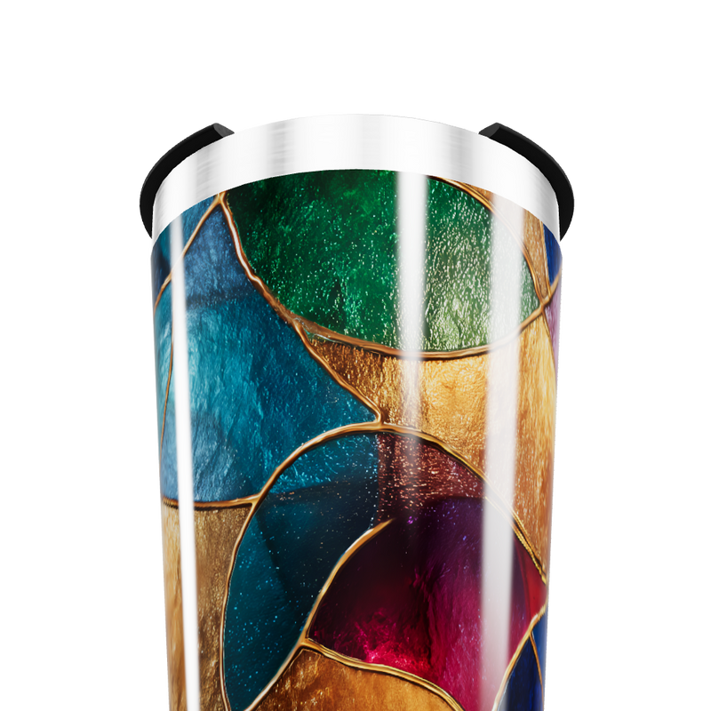 Copo Térmico - Vidro Colorido Abstrato