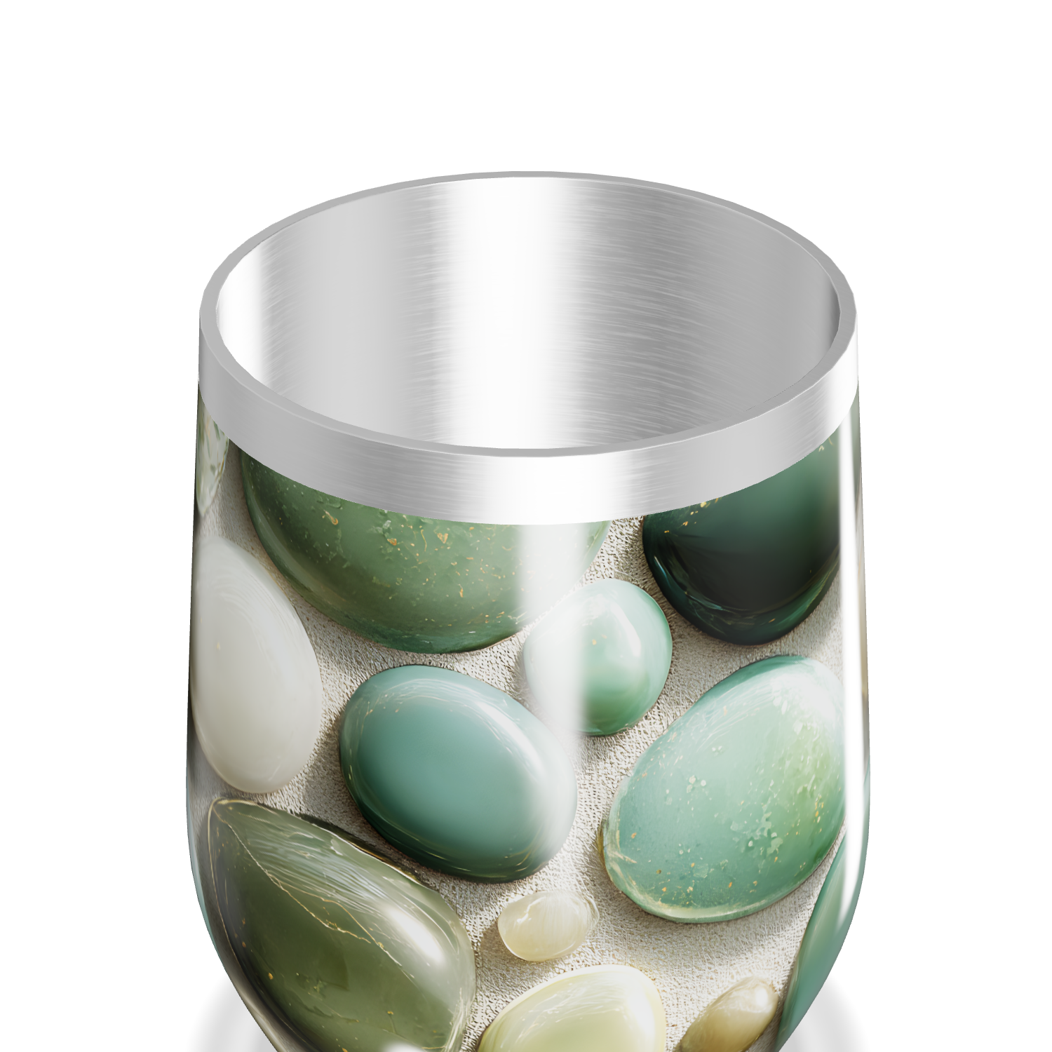 Copo Térmico Slim - Pedras Verdes Vidro