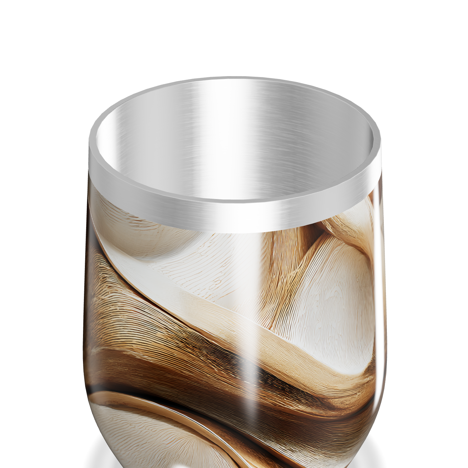 Copo Térmico Slim - Marrom Ondulado Inox