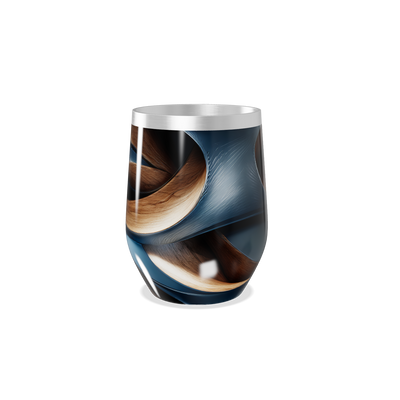 Copo Térmico Slim - Design Azul e Madeira