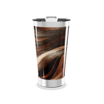 Copo Térmico - Design Madeira Aço Inox