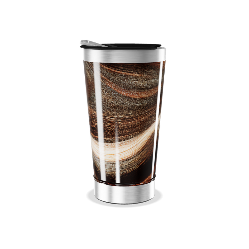 Copo Térmico - Design Madeira Aço Inox