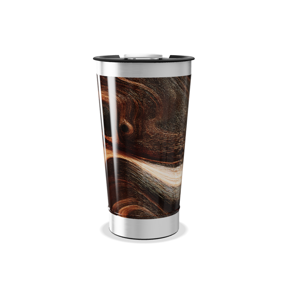 Copo Térmico - Design Madeira Aço Inox