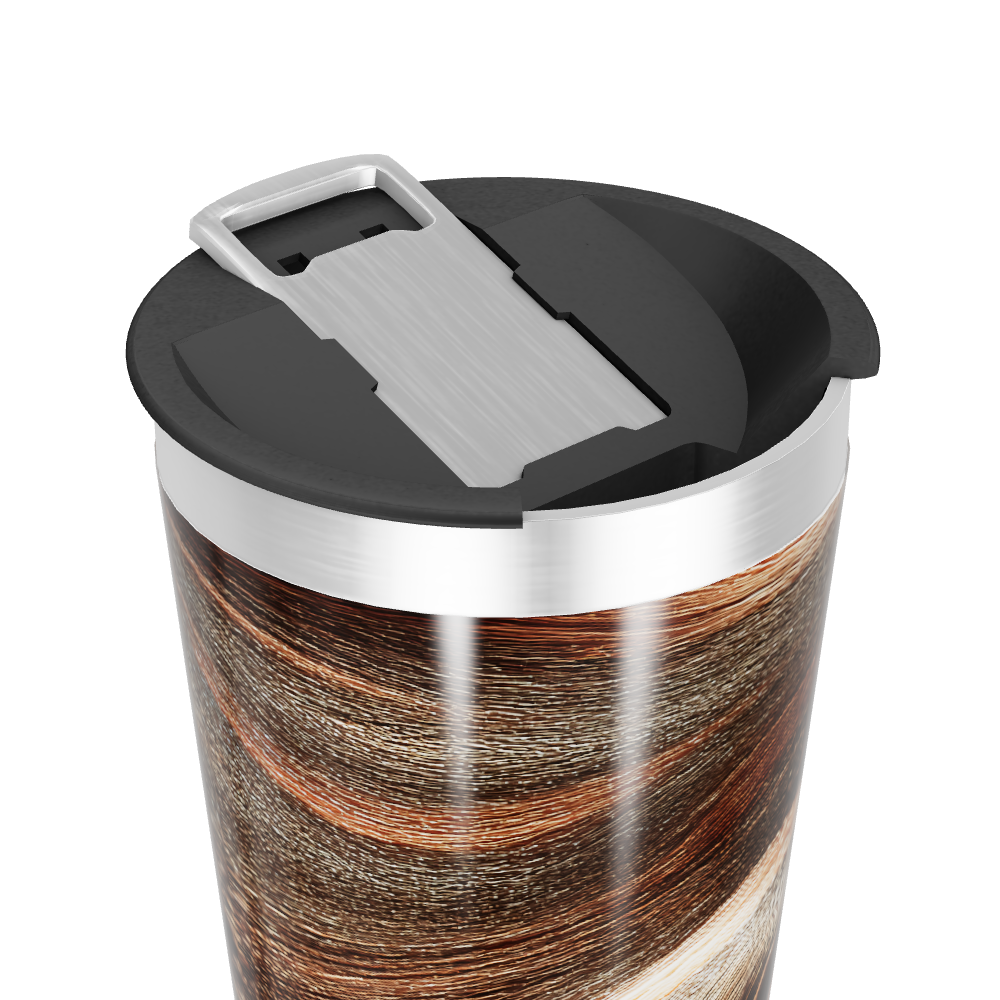 Copo Térmico - Design Madeira Aço Inox