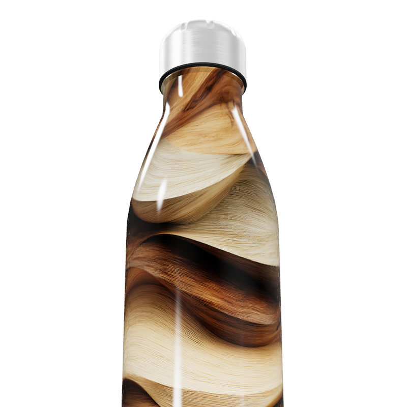 Garrafa Inox - Estampa Ondas Madeira