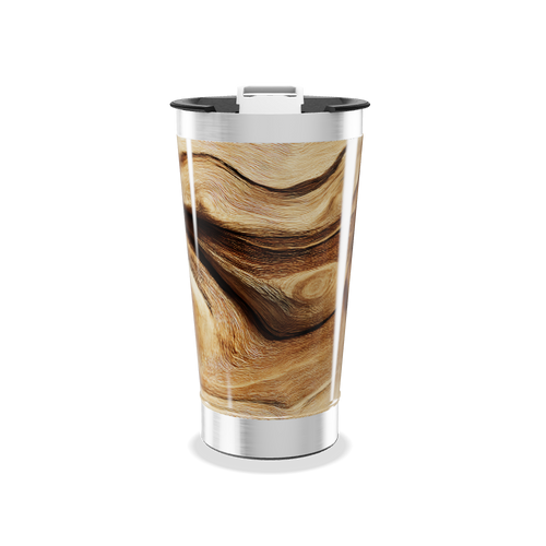 Copo Térmico - Estampa Madeira Aço Inox