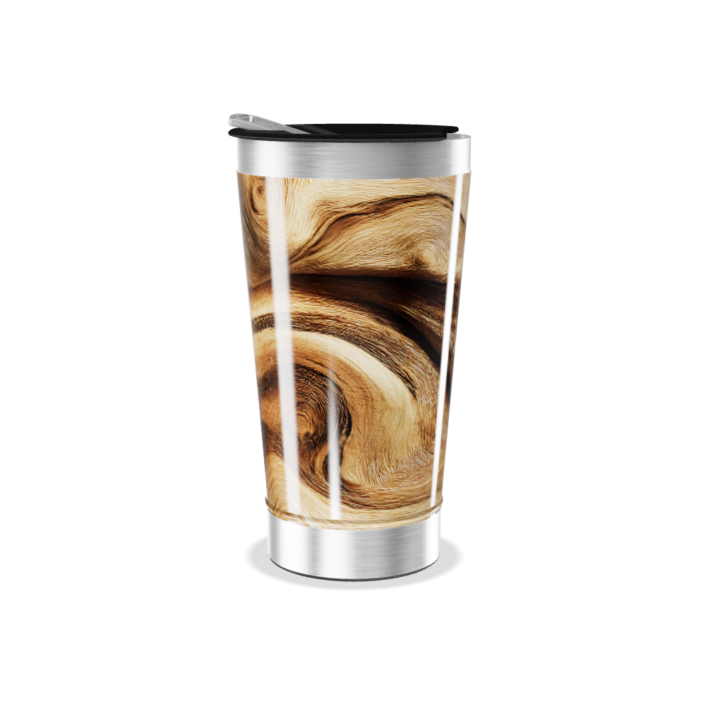 Copo Térmico - Estampa Madeira Aço Inox