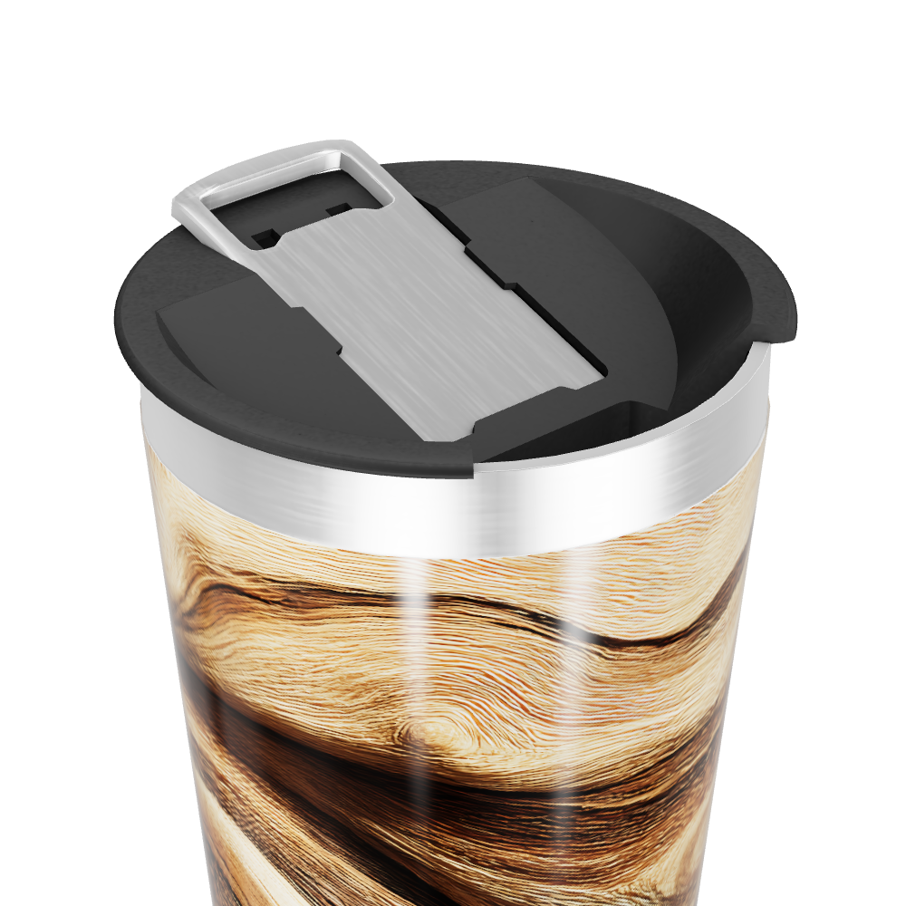 Copo Térmico - Estampa Madeira Aço Inox