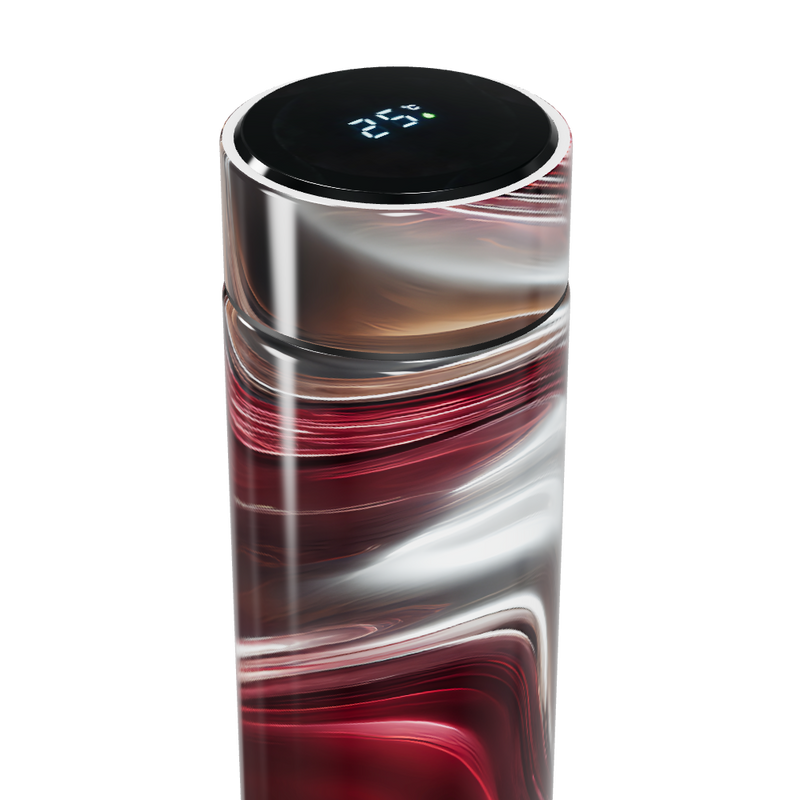 Garrafa Térmica Touch - Vermelha Mármore Digital