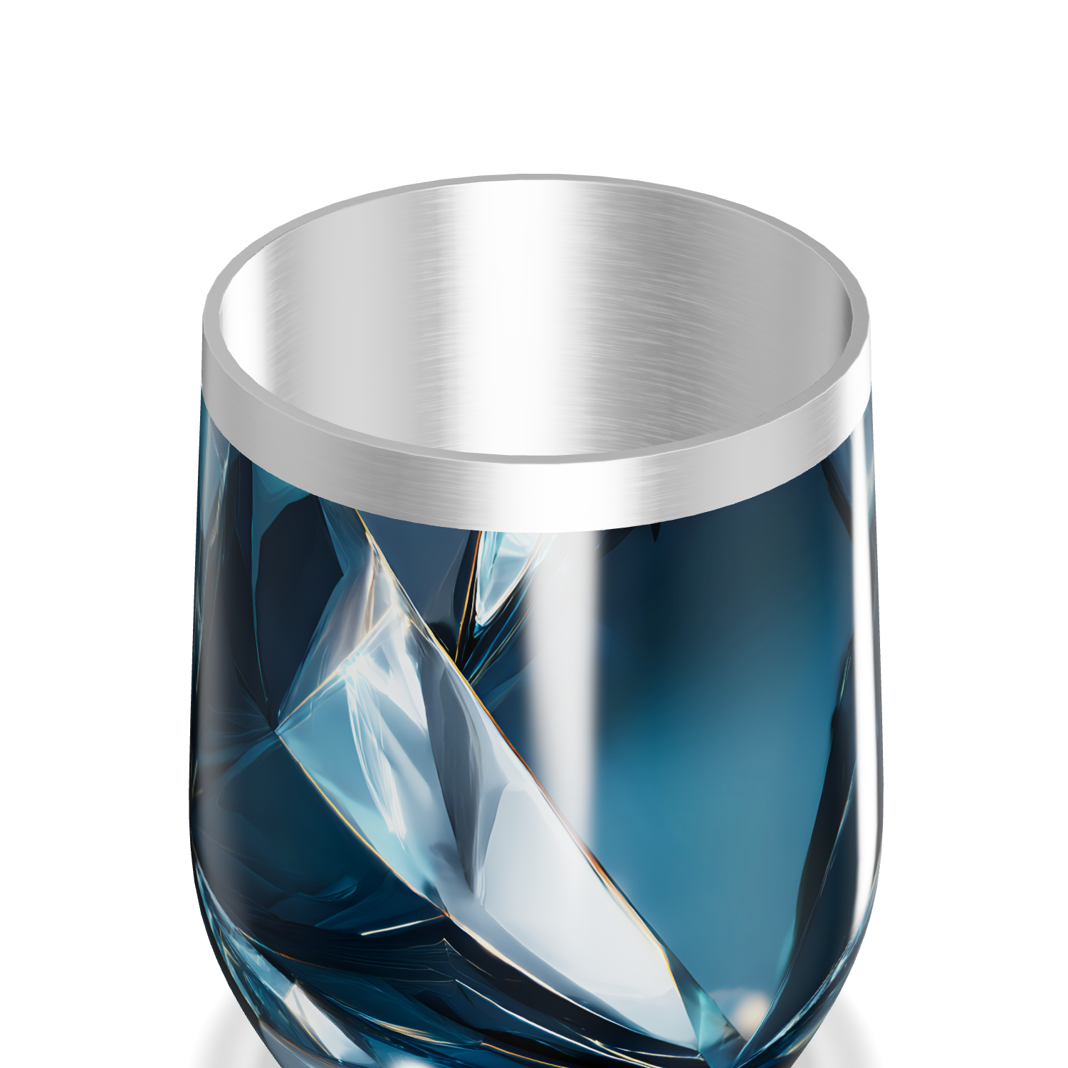 Copo Térmico Slim - Azul Cristal Facetado