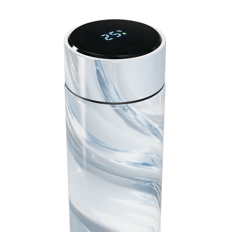 Garrafa Térmica Touch - Mármore Branco Digital