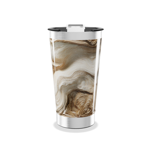 Copo Térmico - Mármore Marrom Aço Inox