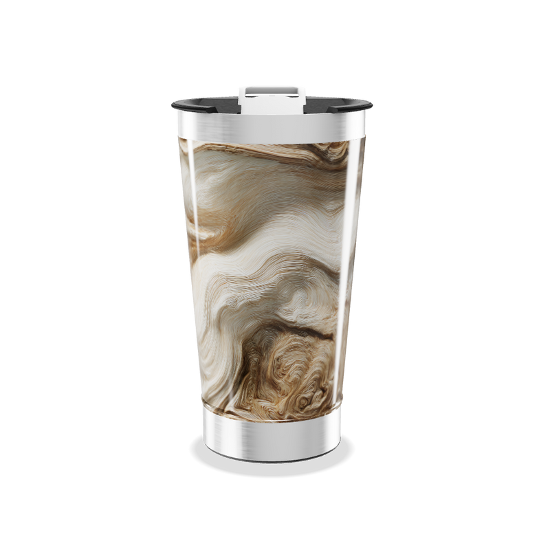 Copo Térmico - Mármore Marrom Aço Inox
