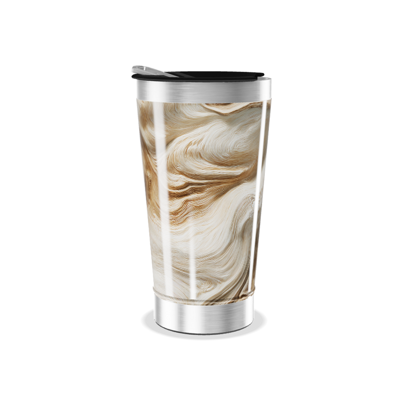 Copo Térmico - Mármore Marrom Aço Inox