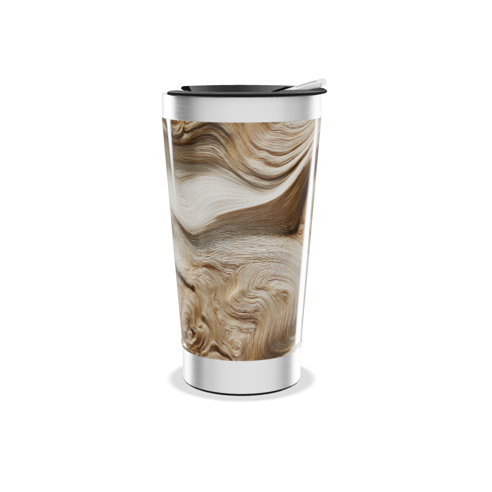 Copo Térmico - Mármore Marrom Aço Inox
