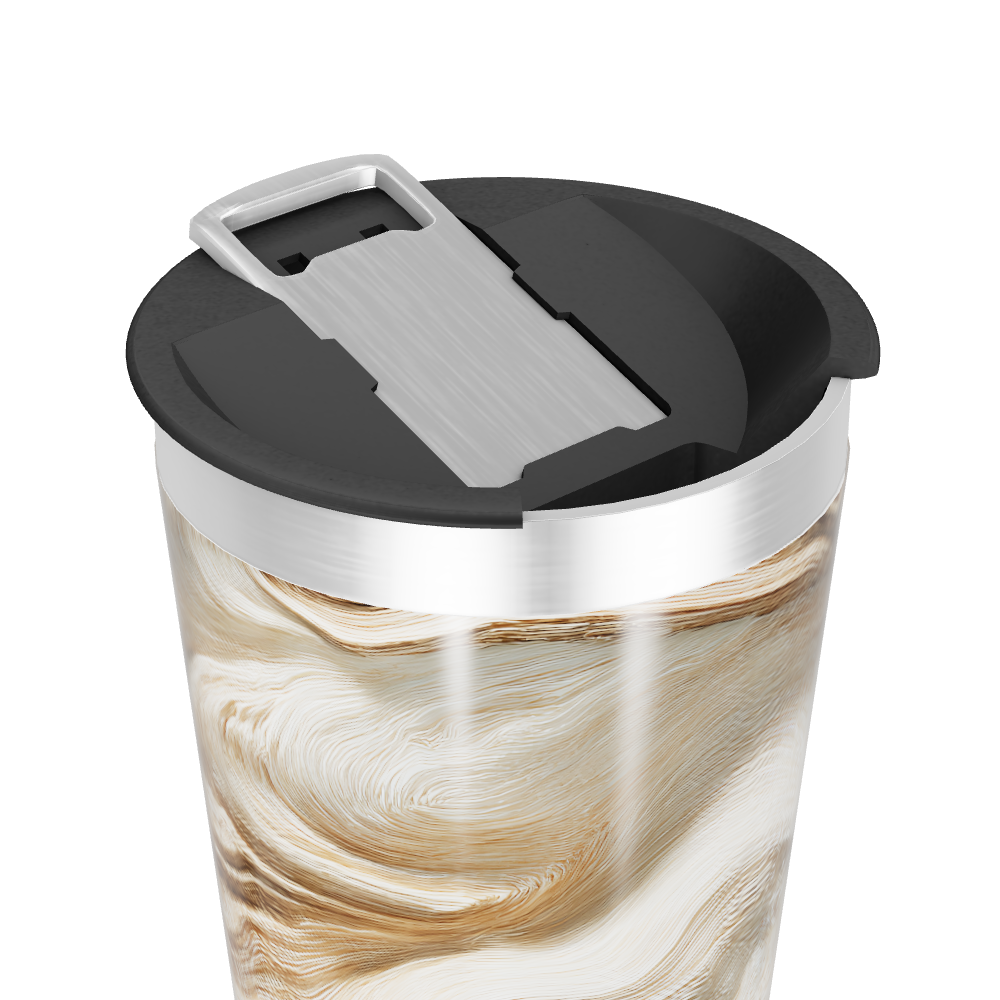 Copo Térmico - Mármore Marrom Aço Inox