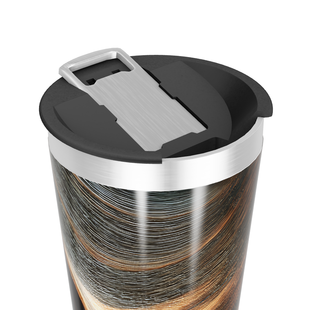 Copo Térmico - Design Espiral Aço Inox