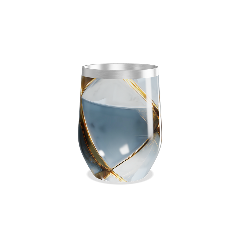 Copo Térmico Slim - Design Azul e Dourado