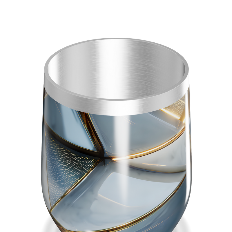 Copo Térmico Slim - Design Azul e Dourado