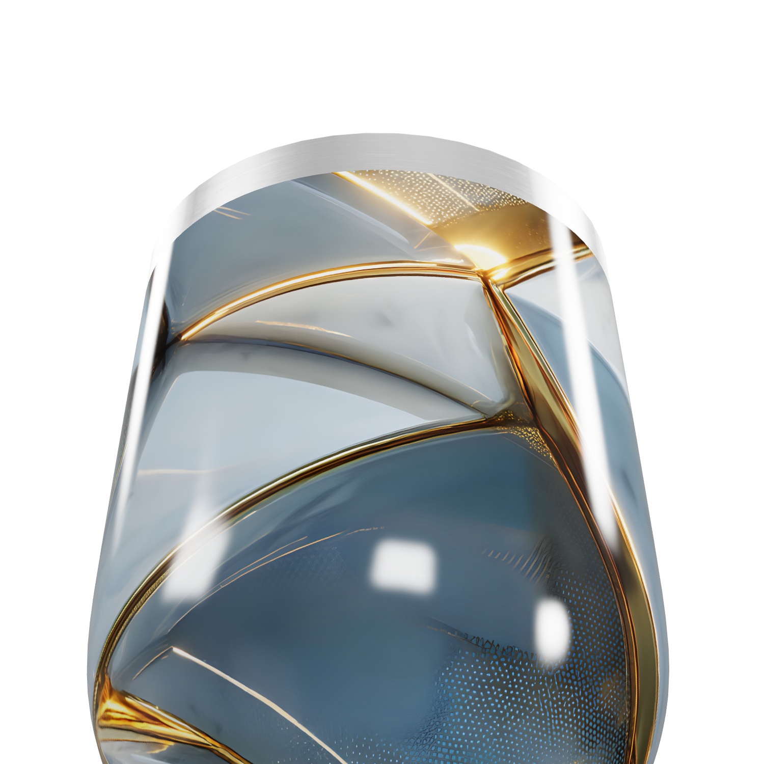 Copo Térmico Slim - Design Azul e Dourado