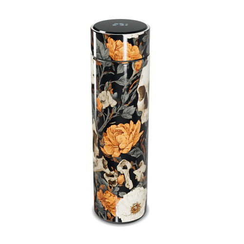 Garrafa Térmica Touch - Floral Preto Laranja