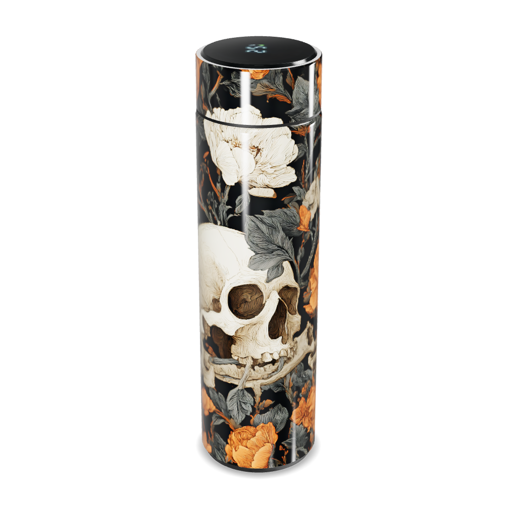 Garrafa Térmica Touch - Floral Preto Laranja