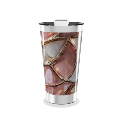 Copo Térmico - Estampa Abstrata Marrom