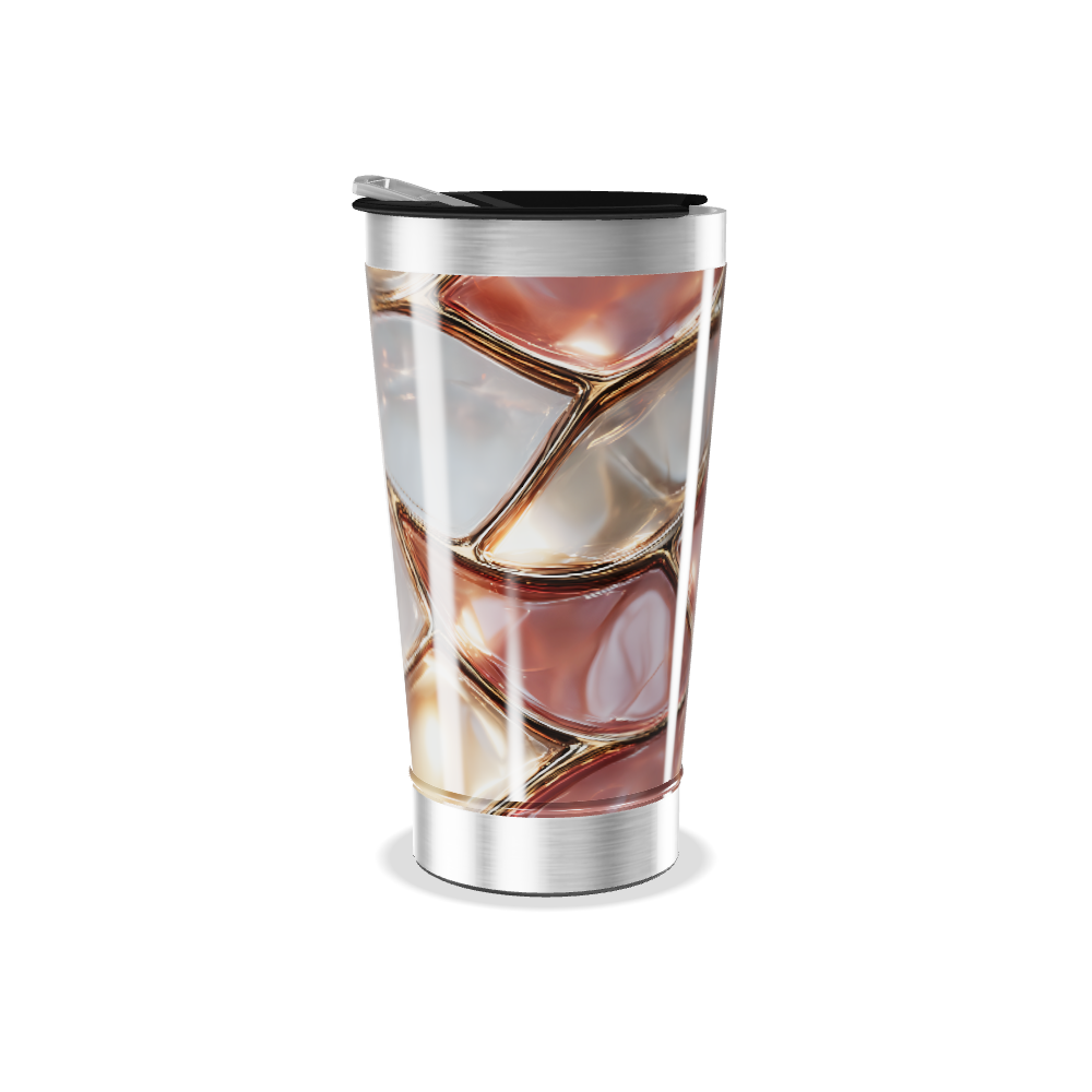 Copo Térmico - Estampa Abstrata Marrom