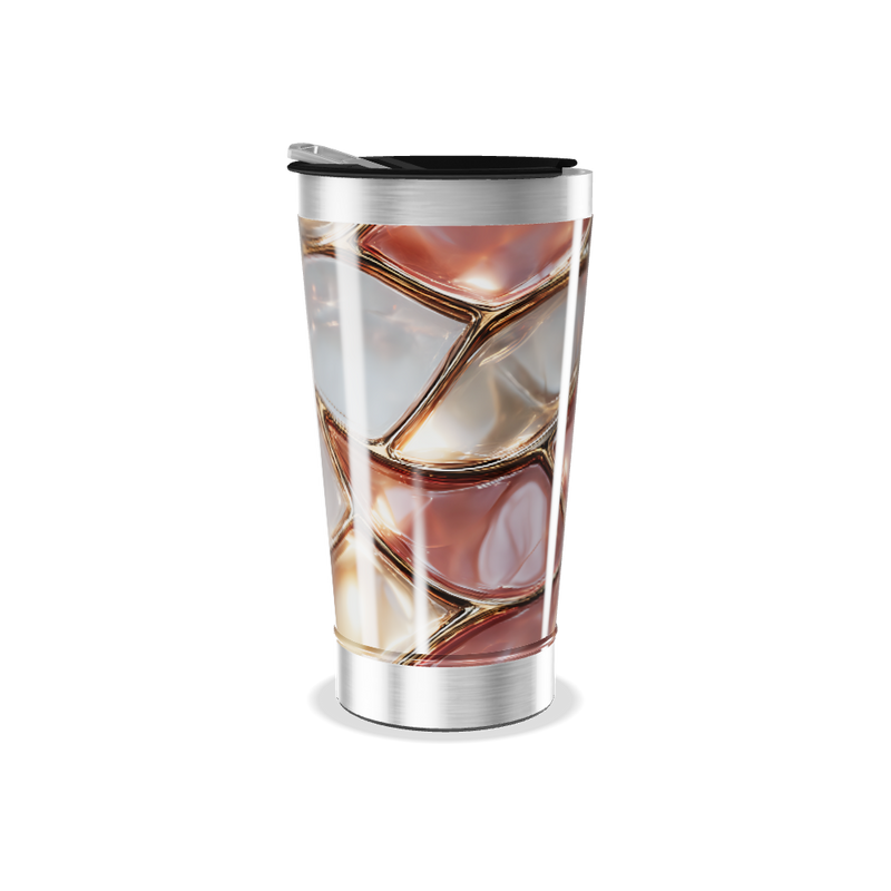 Copo Térmico - Estampa Abstrata Marrom