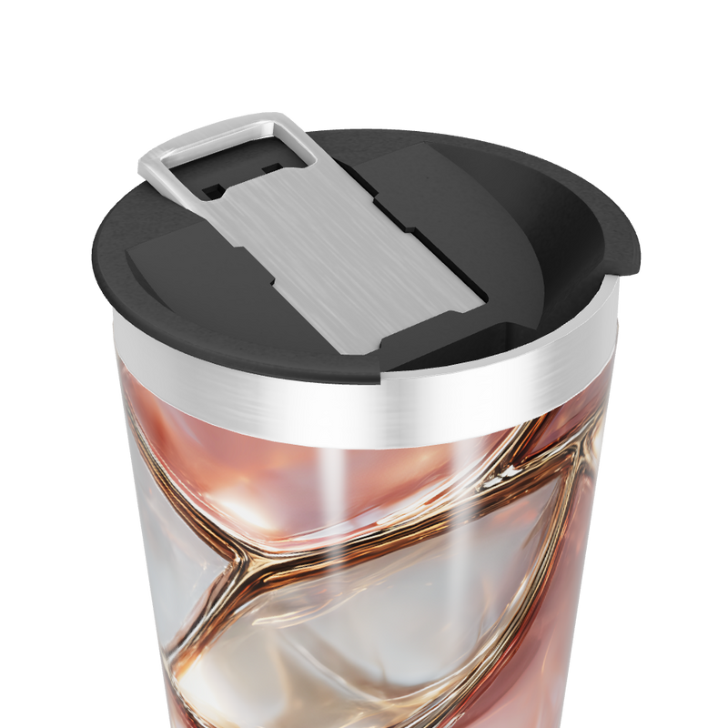 Copo Térmico - Estampa Abstrata Marrom