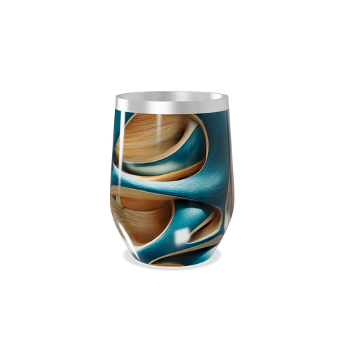 Copo Térmico Slim - Azul e Marrom Abstrato