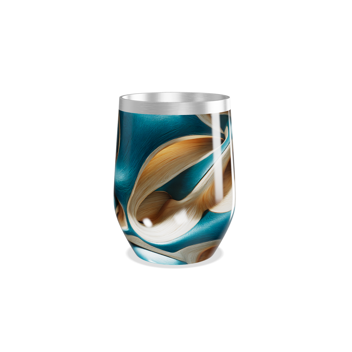 Copo Térmico Slim - Azul e Marrom Abstrato