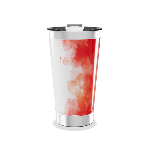 Copo Térmico - Estampa aquarela vermelha